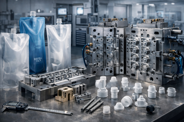 Изготовленная на заказ форма для крышек с носиком для пакетов с носиком и многоразовой упаковки